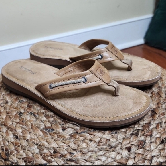 SPERRY Women's Top-Sider Riverside Thong Sandals in Linen - Picture 9 of 11